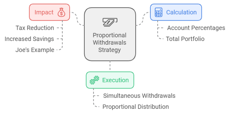An alternate proportional distribution strategy of retirement accounts
