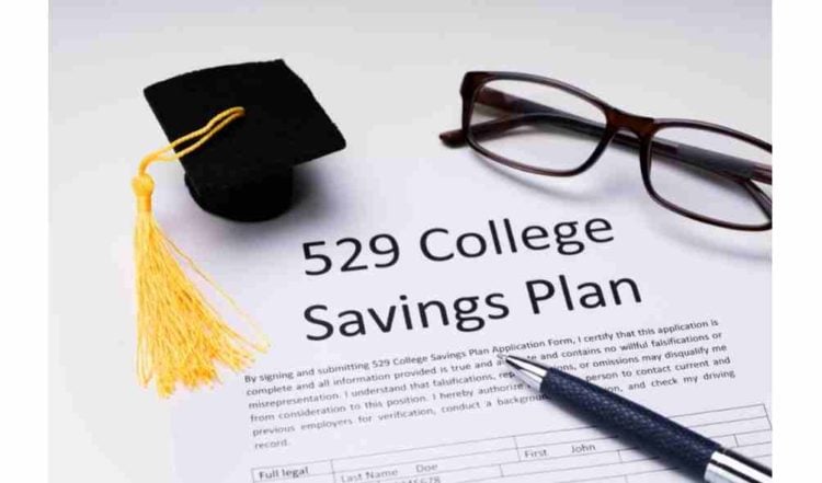 529 College Savings Plan Form With Small Graduation Hat