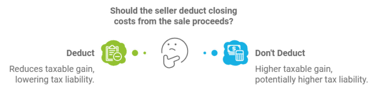 should the seller deduct closing costs from the sale proceeds or not