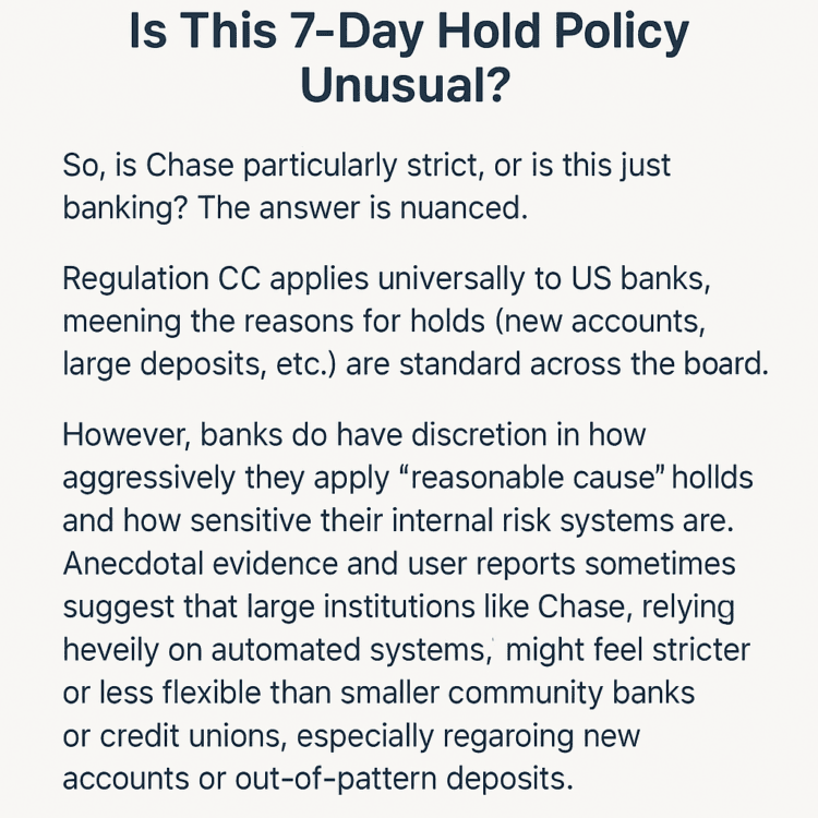Is Chase 7-Day Hold Policy Unusual