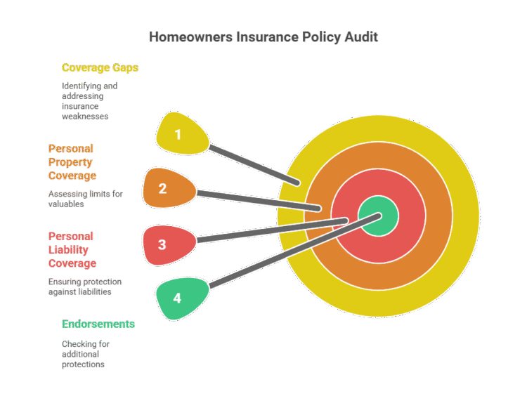 An infographic explaining how to do your own homeowners insurance policy audit