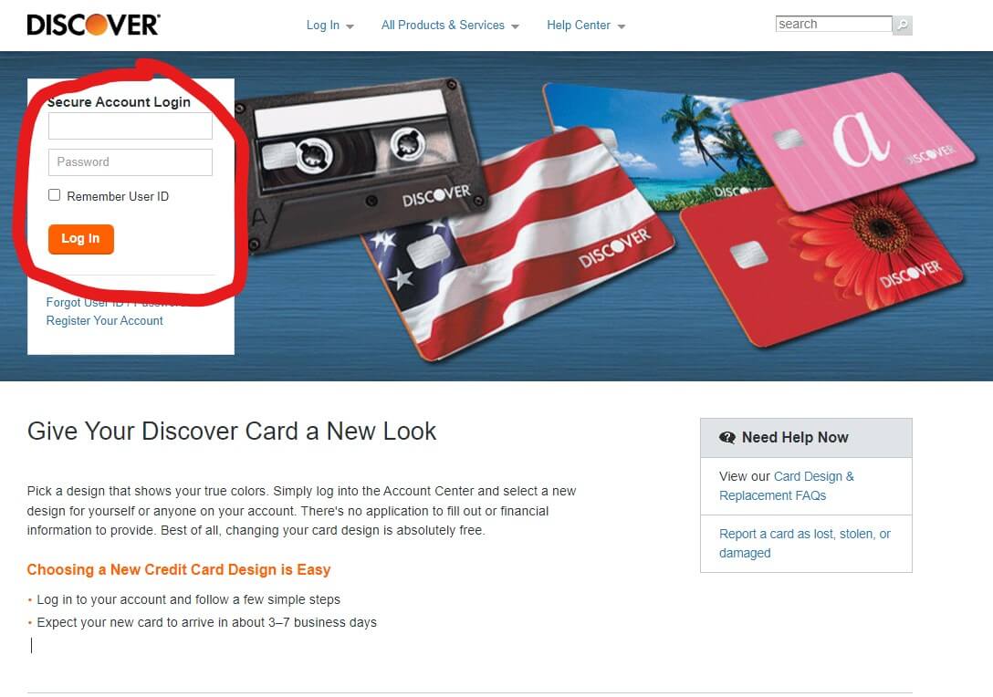 Discover Card Design Login
