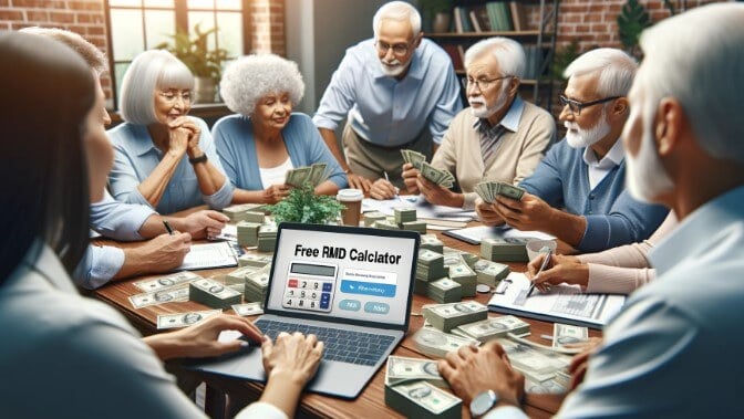 Free RMD Calculator on a laptop