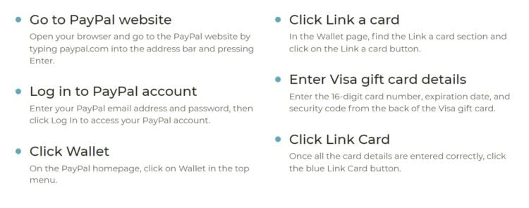 6 steps to add a gift card to paypal