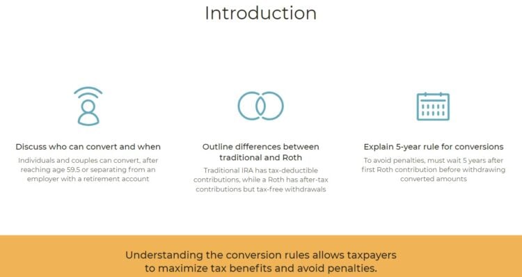 An introduction to IRA Conversion to Roth rules