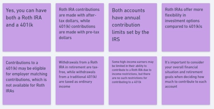 Answering the question can I have both a Roth 401k and roth IRA