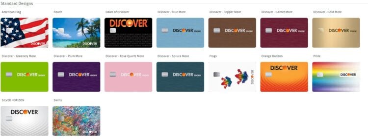 Discover card design color options
