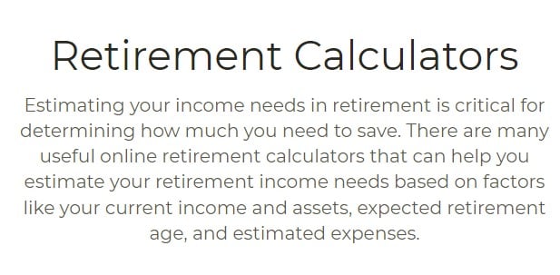 Retirement Income Calculators