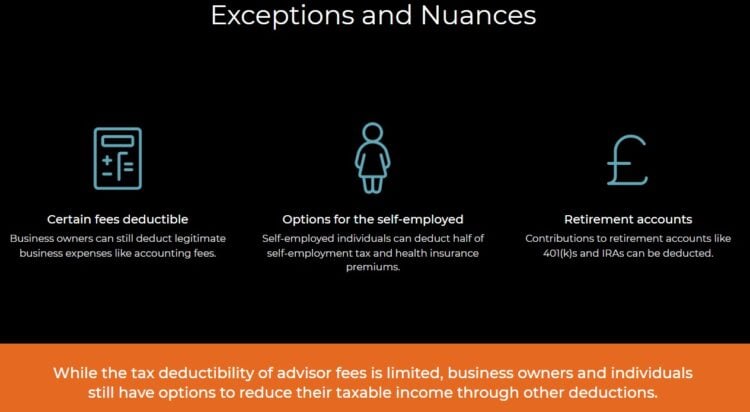 Tax Write off exceptions for financial advice