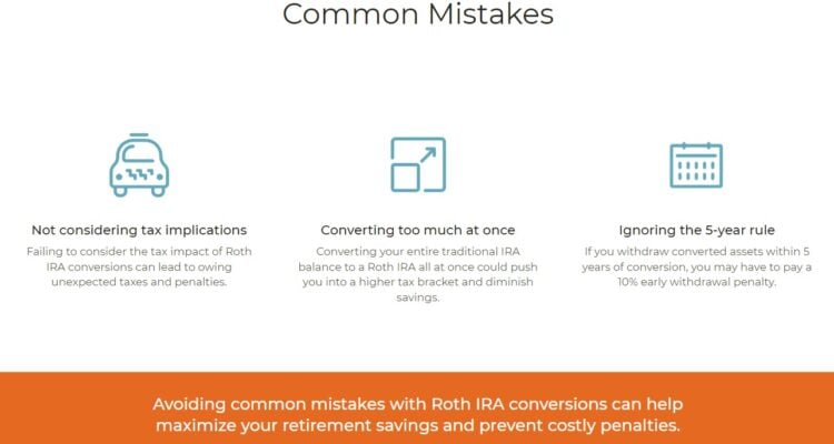 Traditional IRA to Roth conversion mistakes to avoid