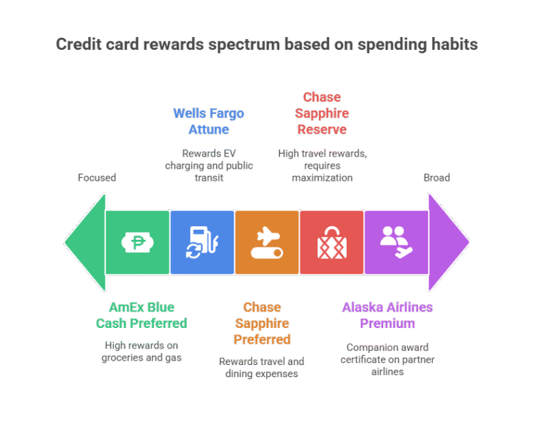 Credit card rewards programs based on your spending habits infographic