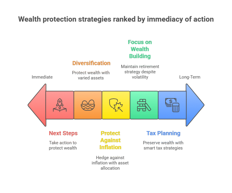 wealth protection strategies infographic, ranked by immediacy of action