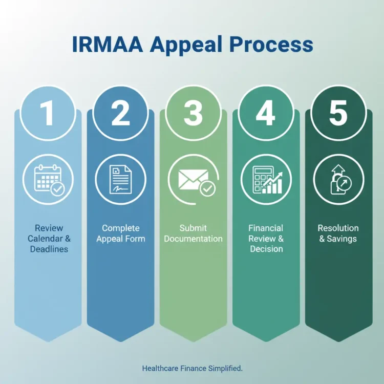 Irmaa Appeal Process 5 steps infographic