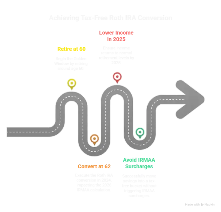 Achieving tax free Roth conversion in the golden window